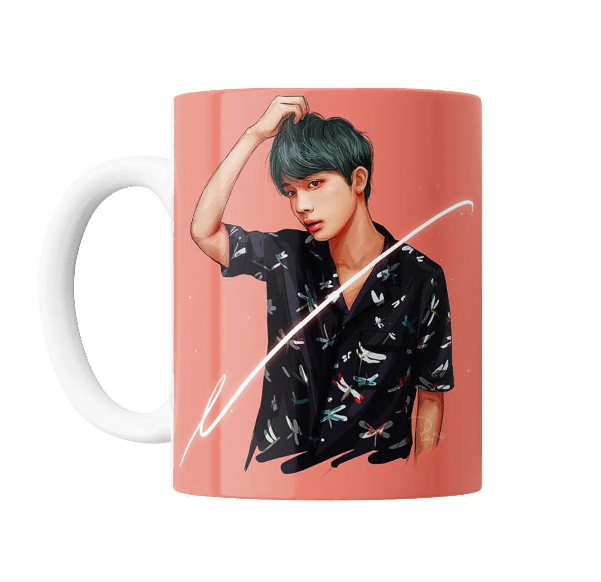 Taza de Cerámica BTS Jin Ilustración Camisa Dragones - vista 2