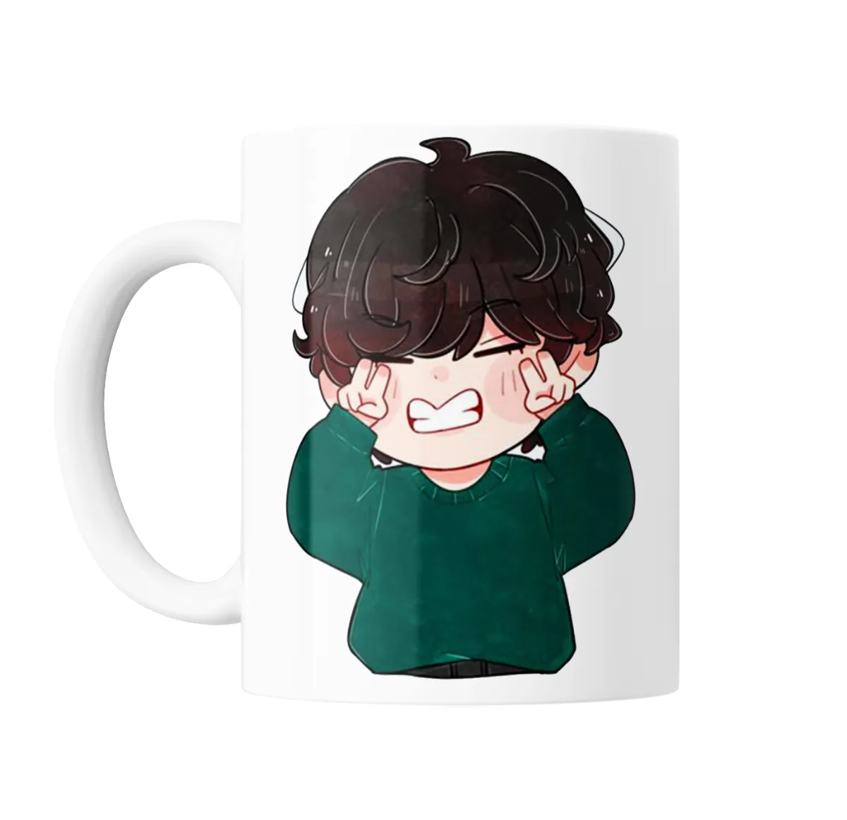 Taza de Cerámica BTS Chibi Haciendo Señas de Paz - vista 2