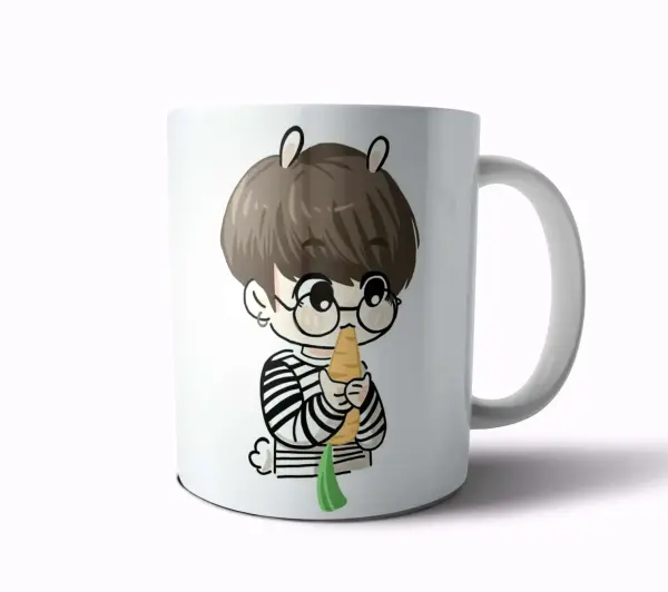 Taza de Cerámica BTS Chibi Conejito con Zanahoria