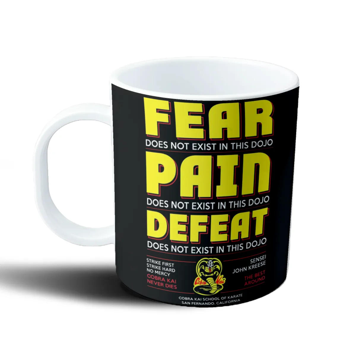 Taza de Plástico Cobra Kai Fear Pain Defeat - vista 2