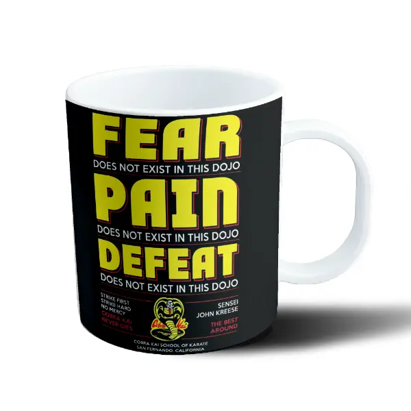 Taza de Plástico Cobra Kai Fear Pain Defeat