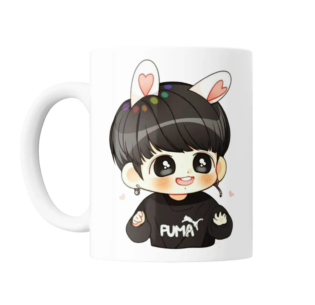 Taza de Cerámica BTS Jungkook Chibi Orejas de Conejo Puma - vista 2