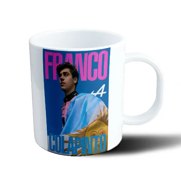Taza de Plástico Franco Colapinto Bandera Argentina