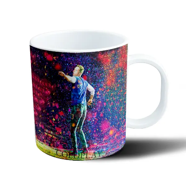 Taza de Plástico Coldplay Concierto Confeti Colores