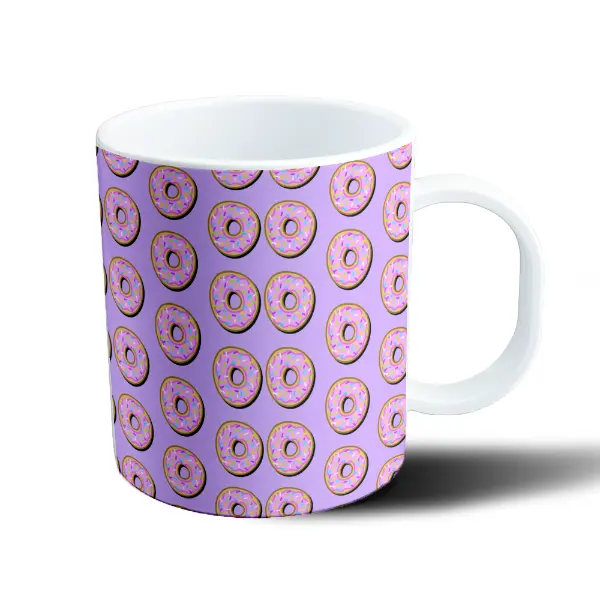 Taza de Plástico Donas Rosadas con Chispas