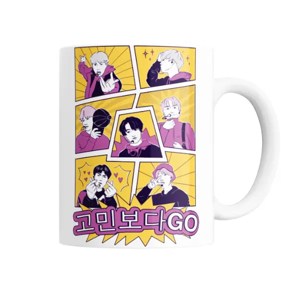 Taza de Cerámica BTS Comic Pop Art Go