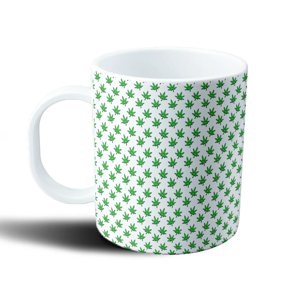 Taza de Plástico Patrón de Hojas Verdes - vista 2