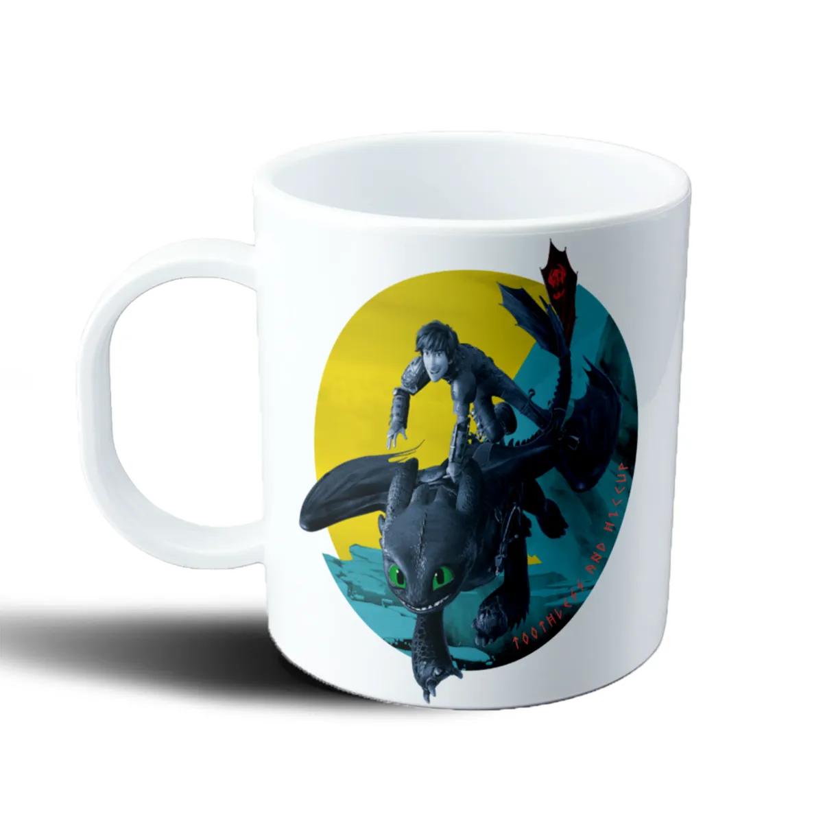 Taza de Plástico Como entrenar a tu Dragón Hiccup y Chimuelo - vista 2