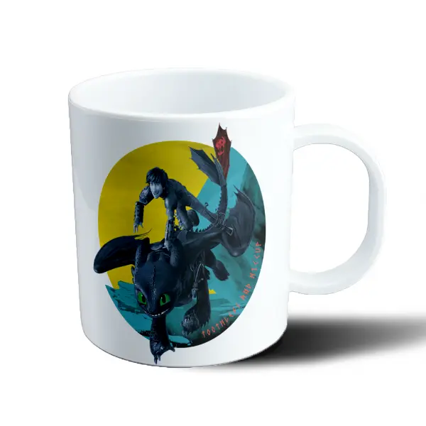 Taza de Plástico Como entrenar a tu Dragón Hiccup y Chimuelo