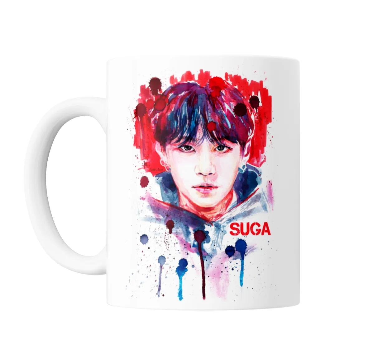 Taza de Cerámica BTS Suga Acuarela - vista 2