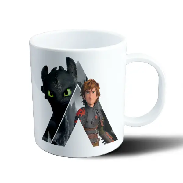 Taza de Plástico Como entrenar a tu Dragón Chimuelo e Hipo