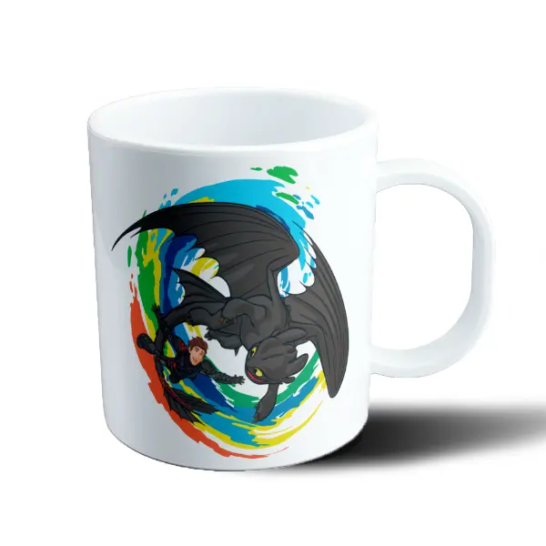 Taza de Plástico Como entrenar a tu Dragon Chimuelo y Hipo