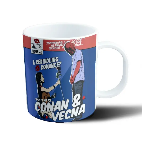 Taza de Plástico Conan Gray y Vecna Romance Cómic