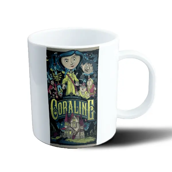 Taza de Plástico Coraline Película Poster Personajes