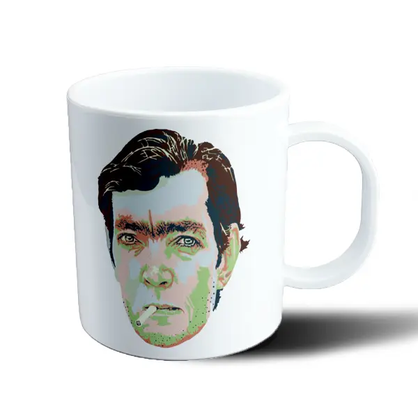 Taza de Plástico Cortazar Retrato Pop Art Cigarrillo