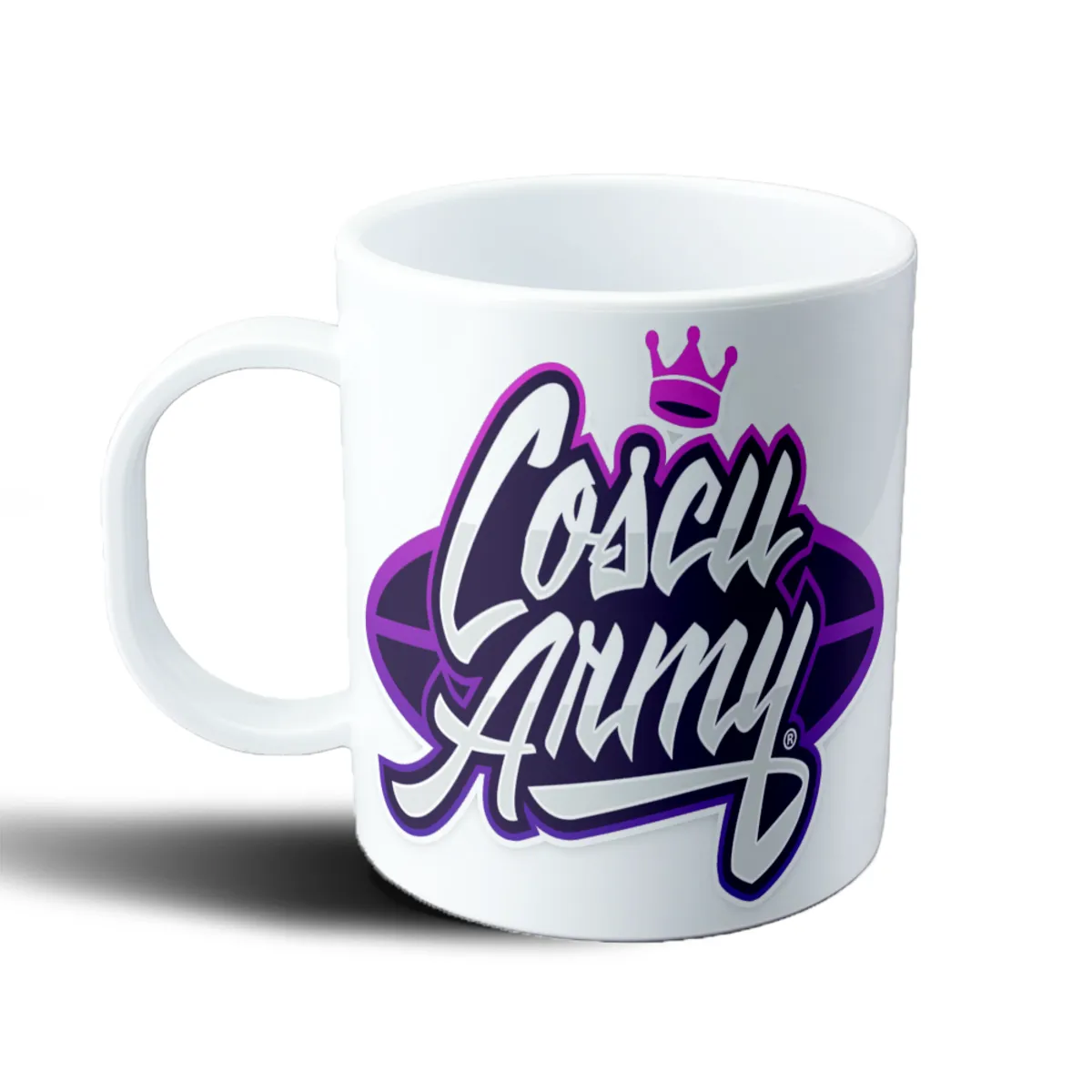 Taza de Plástico Coscu Army Logo Violeta con Corona - vista 2