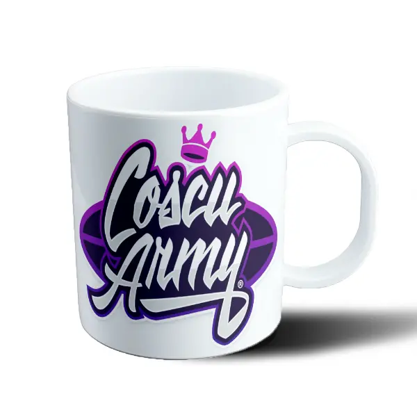 Taza de Plástico Coscu Army Logo Violeta con Corona