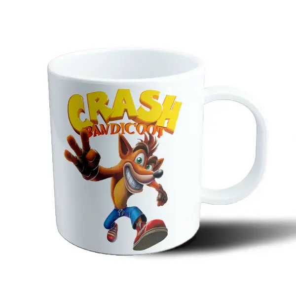 Taza de Plástico Crash Bandicoot Logo y Personaje