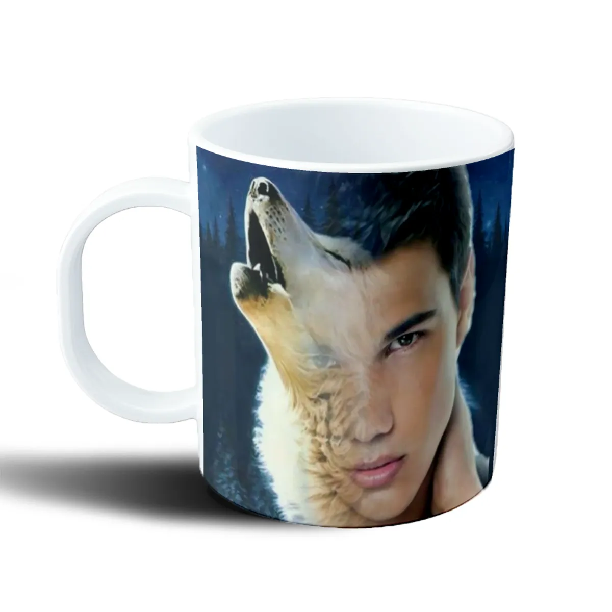 Taza de Plástico Crepúsculo Hombre Lobo Aullido - vista 2