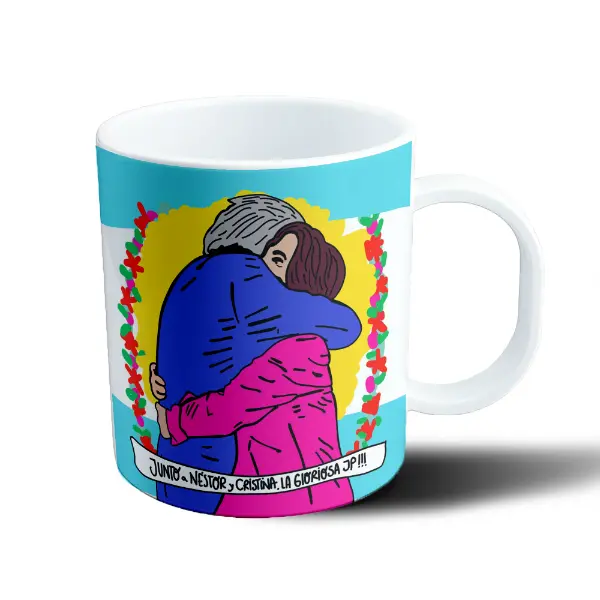 Taza de Plástico Cristina y Néstor Abrazo La Gloriosa JP