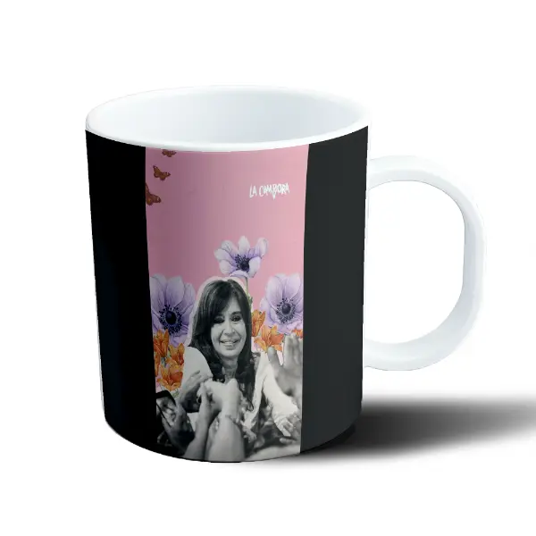 Taza de Plástico Cristina La Cámpora Flores