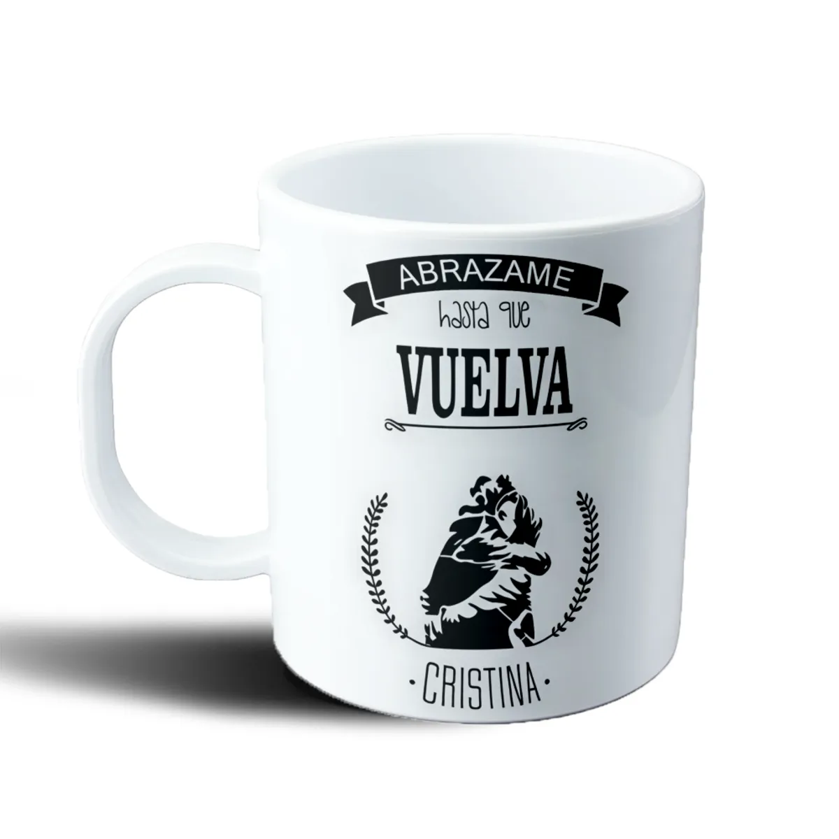 Taza de Plástico Cristina Abrazame hasta que vuelva - vista 2