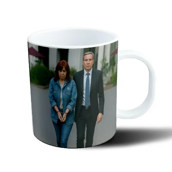 Taza de Plástico Cristina Presa Caminando Esposada