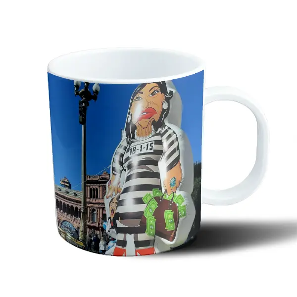 Taza de Plástico Cristina Presa Globo Inflable Casa Rosada