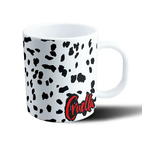 Taza de Plástico Cruella Manchas Dálmatas