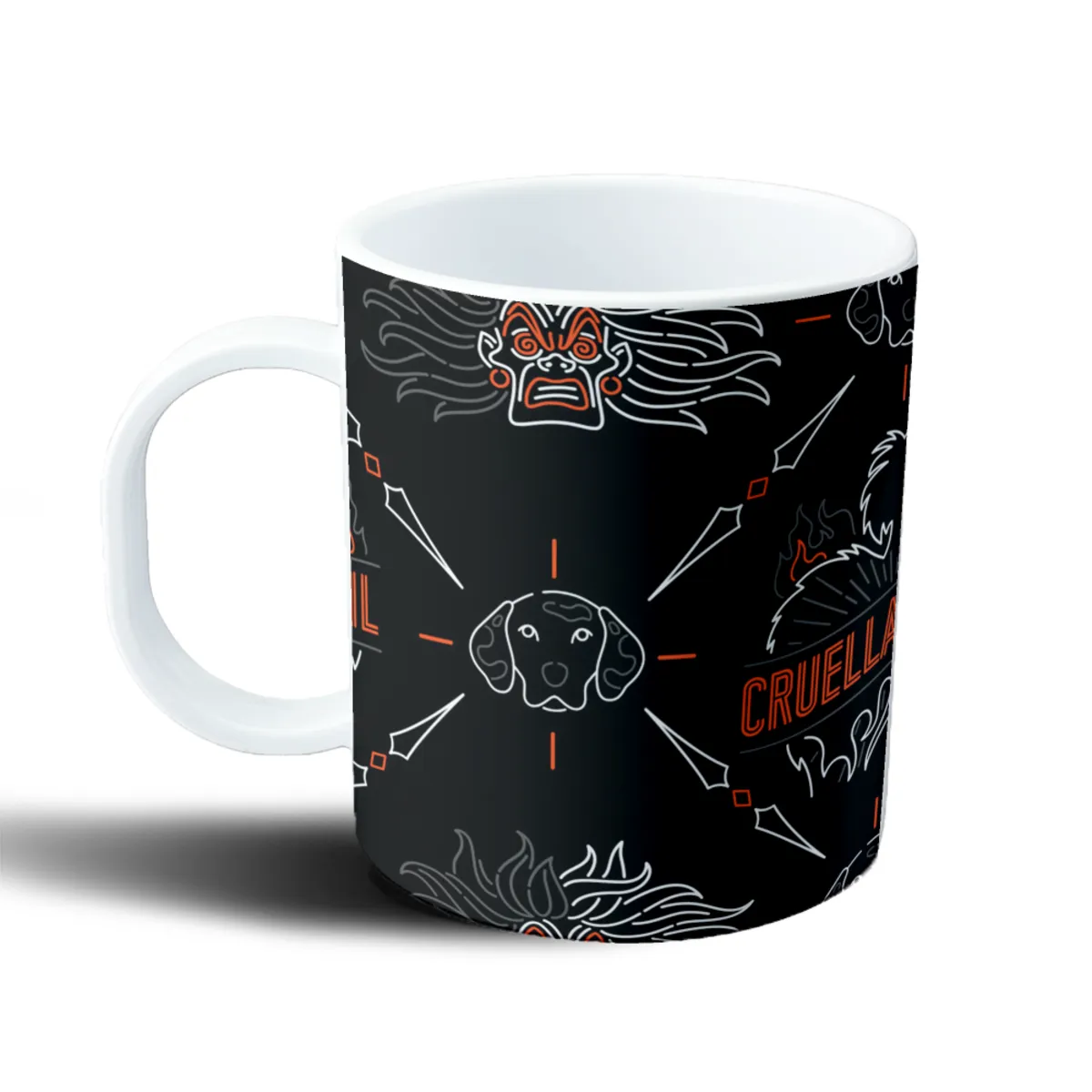 Taza de Plástico Cruella de Vil Diseño Llamas - vista 2
