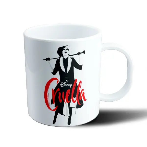 Taza de Plástico Cruella Disney Película Silueta