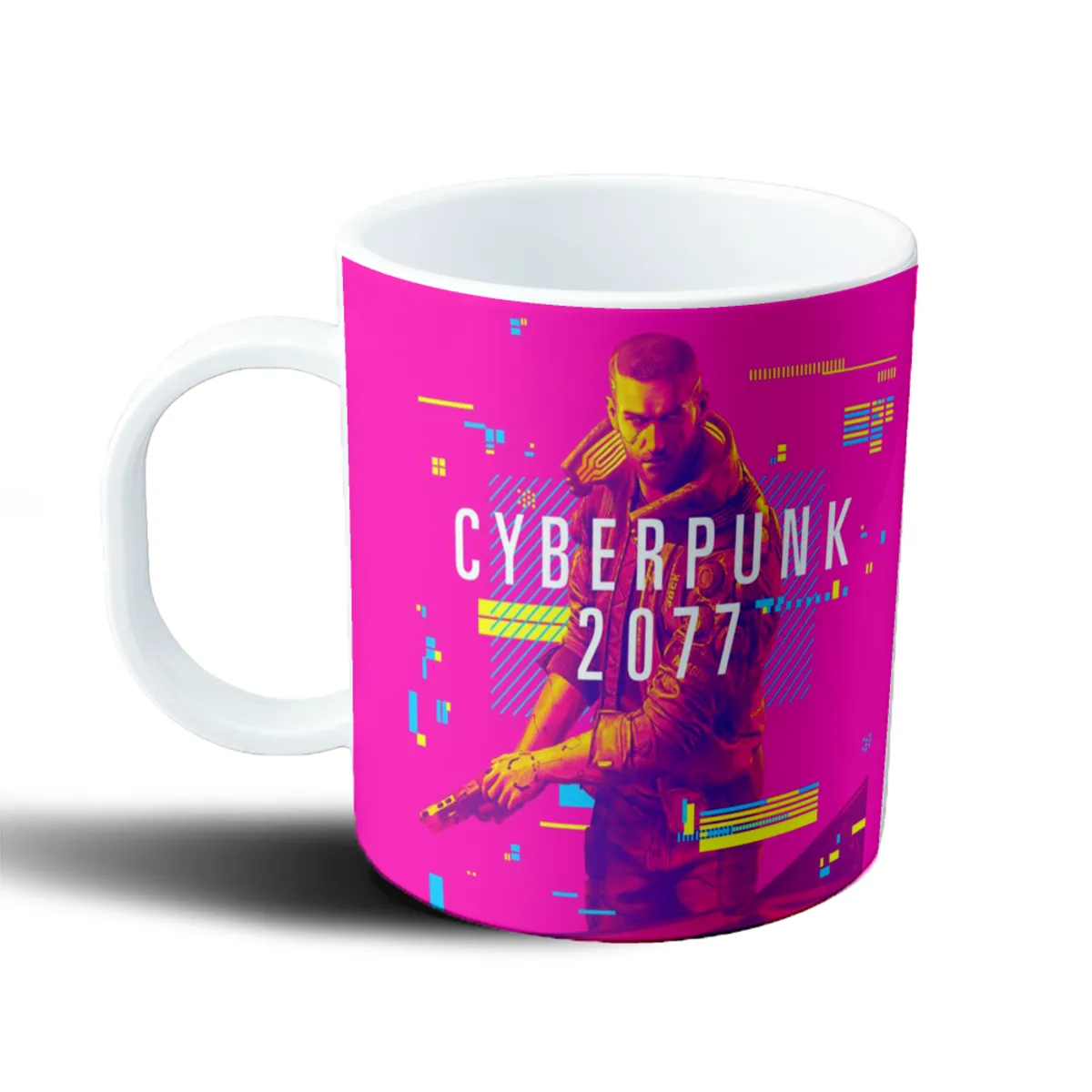 Taza de Plástico Cyberpunk 2077 V con Pistola - vista 2