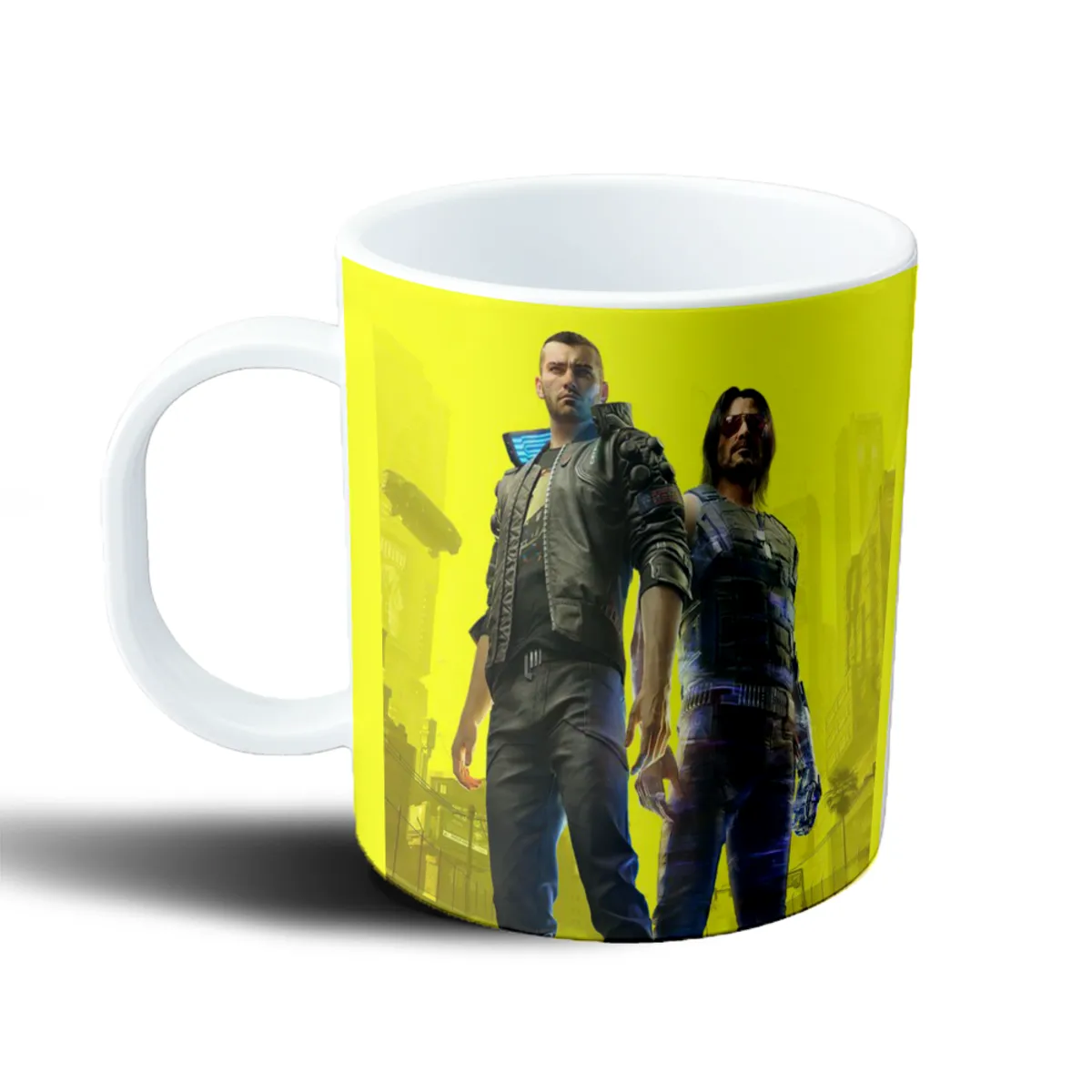 Taza de Plástico Cyberpunk 2077 V y Johnny Silverhand - vista 2