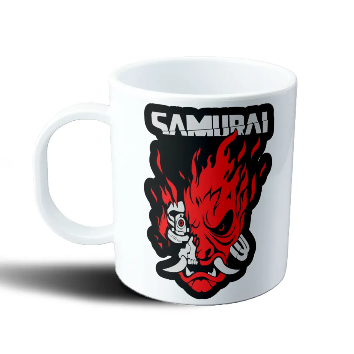 Taza de Plástico Cyberpunk 2077 Samurai Oni Cibernético - vista 2