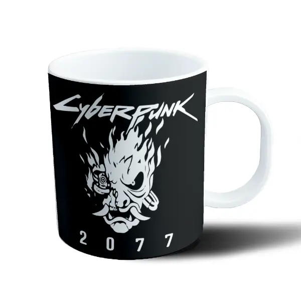 Taza de Plástico Cyberpunk 2077 Logo Samurai