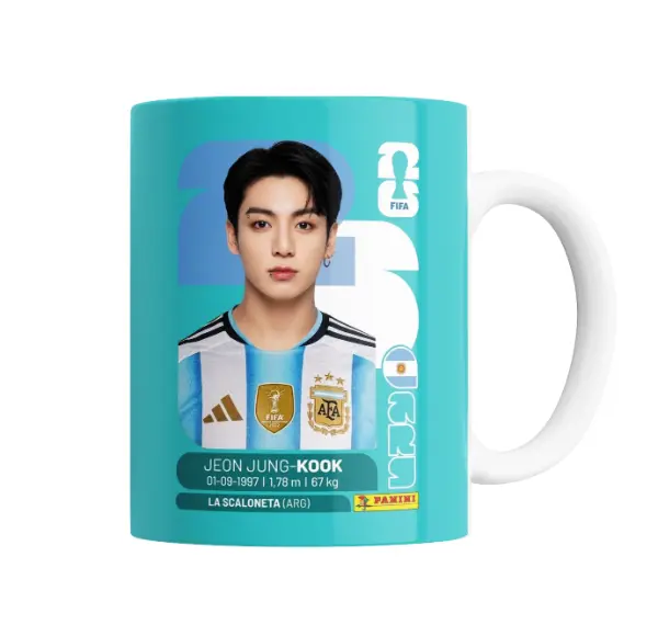 Taza de Cerámica BTS Jung-Kook Scaloneta Mundial 2022 Panini