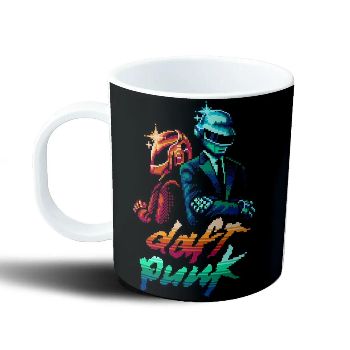 Taza de Plástico Daft Punk Pixel Art Neón - vista 2