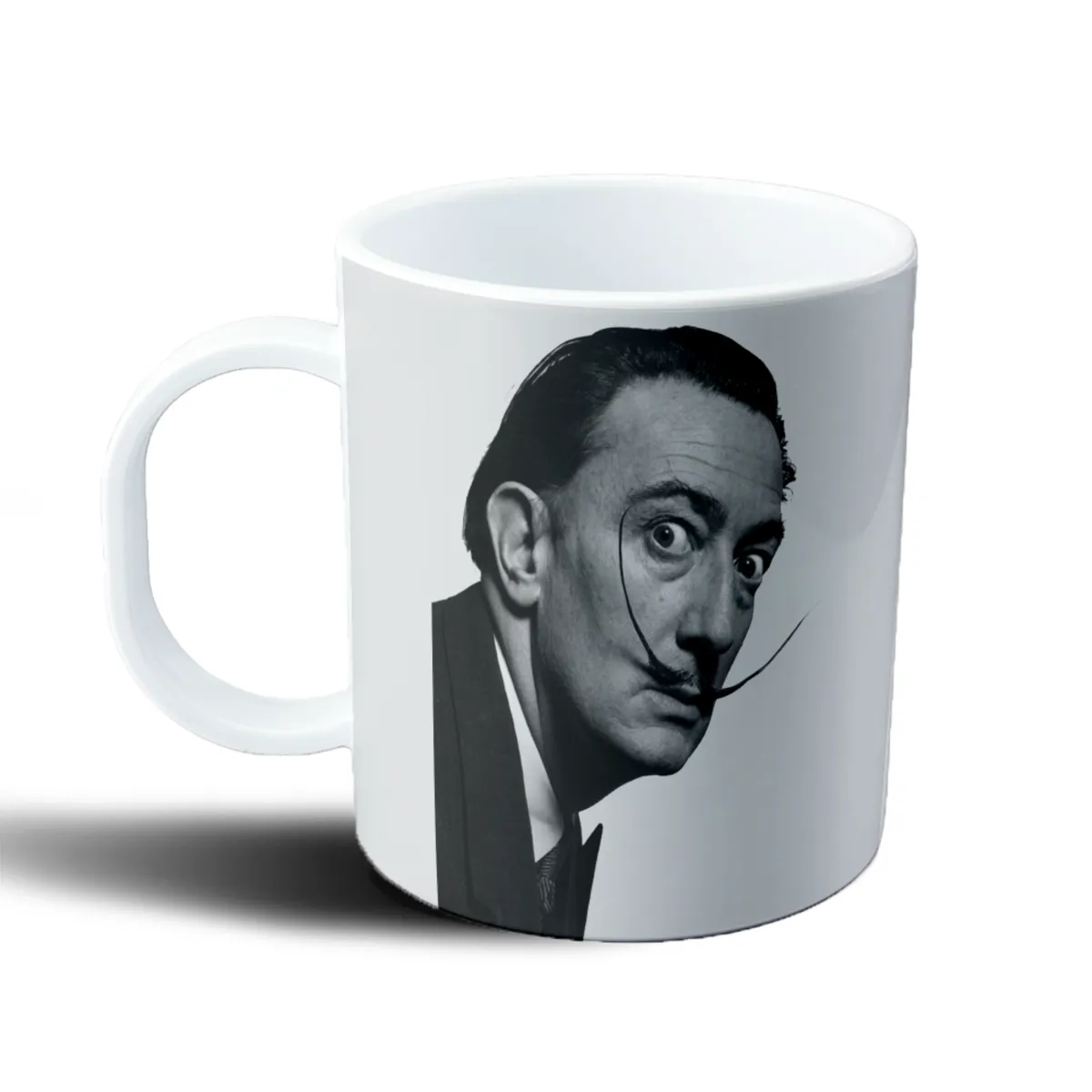 Taza de Plástico Dali Retrato Blanco y Negro - vista 2