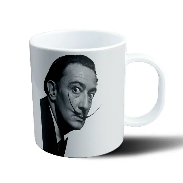 Taza de Plástico Dali Retrato Blanco y Negro