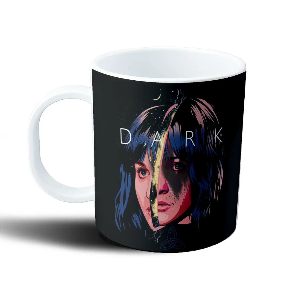 Taza de Plástico Dark Rostro Partido Luna - vista 2