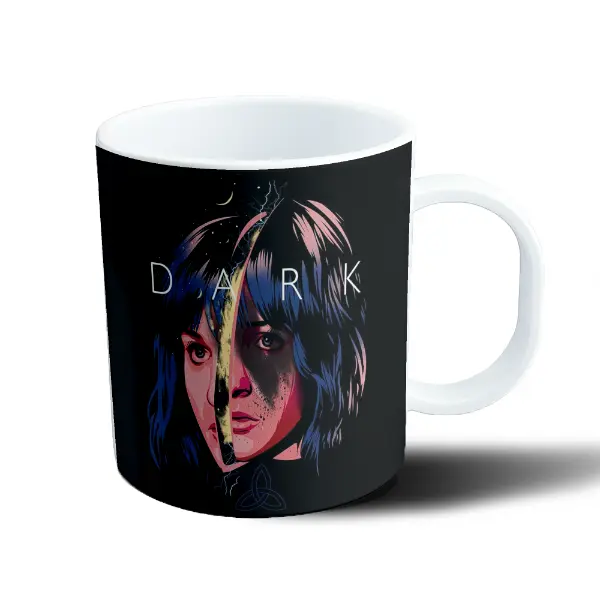 Taza de Plástico Dark Rostro Partido Luna