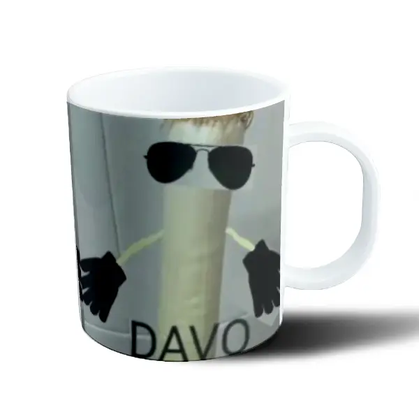 Taza de Plástico Davo Xeneize Meme con Lentes Puerro