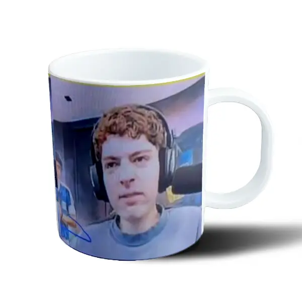 Taza de Plástico Davo Xeneize Foto Gamer con Auriculares