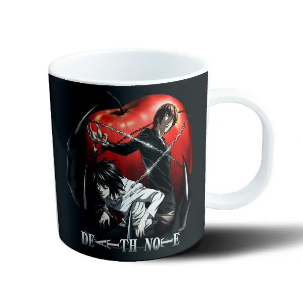 Taza de Plástico Death Note Light y L Manzana