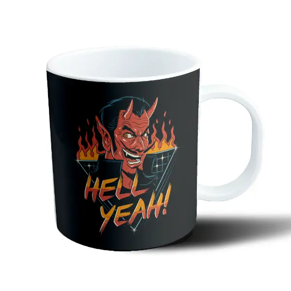Taza de Plástico Demonio Hell Yeah Retro