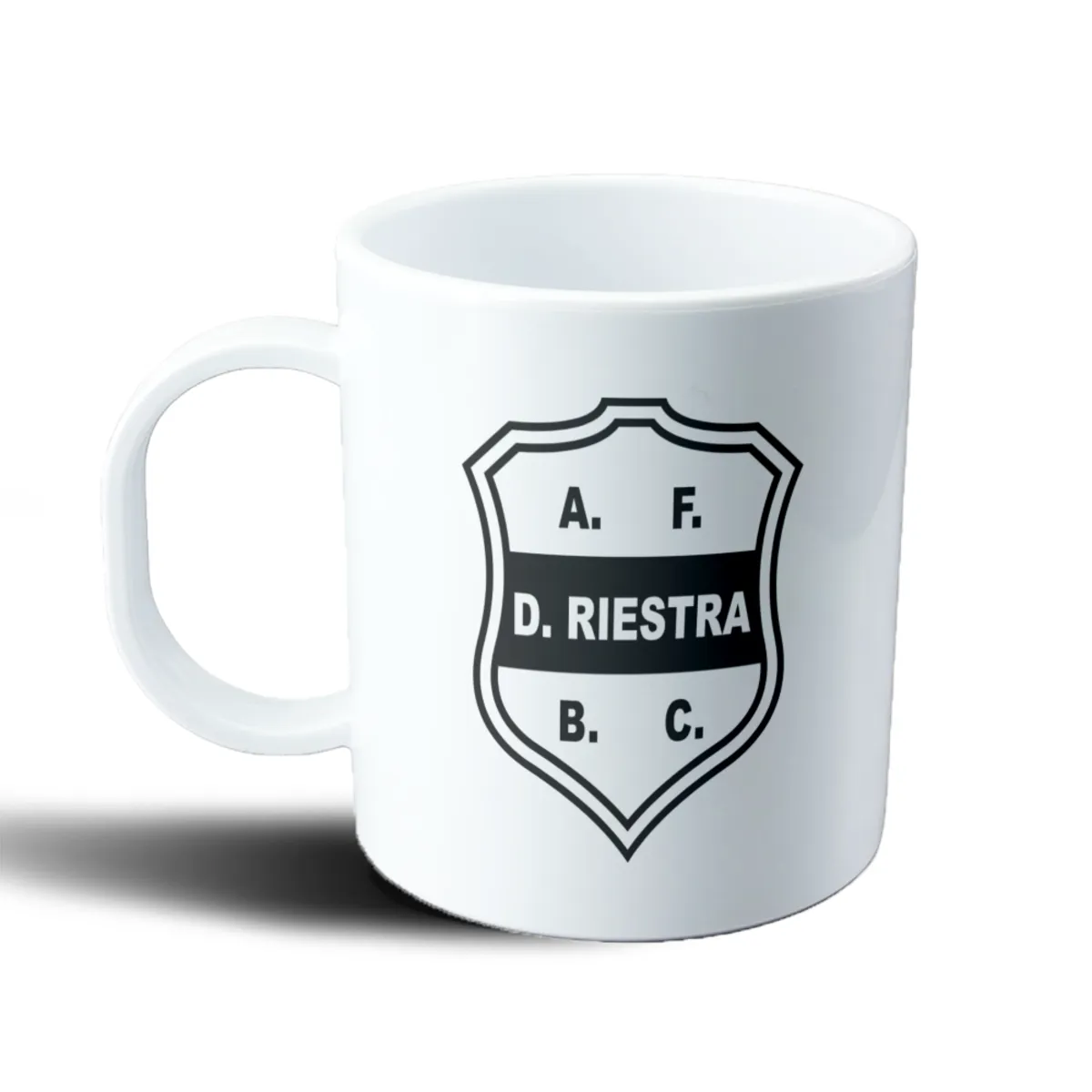Taza de Plástico Deportivo Riestra Escudo Blanco y Negro - vista 2