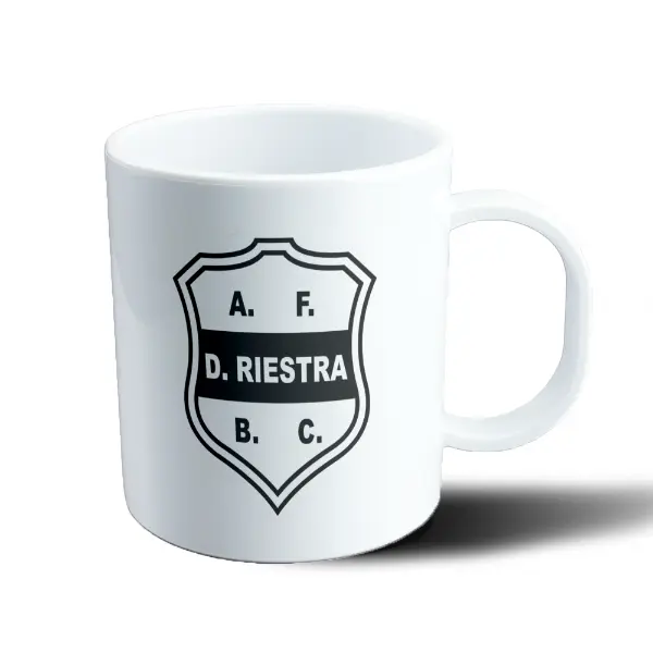 Taza de Plástico Deportivo Riestra Escudo Blanco y Negro
