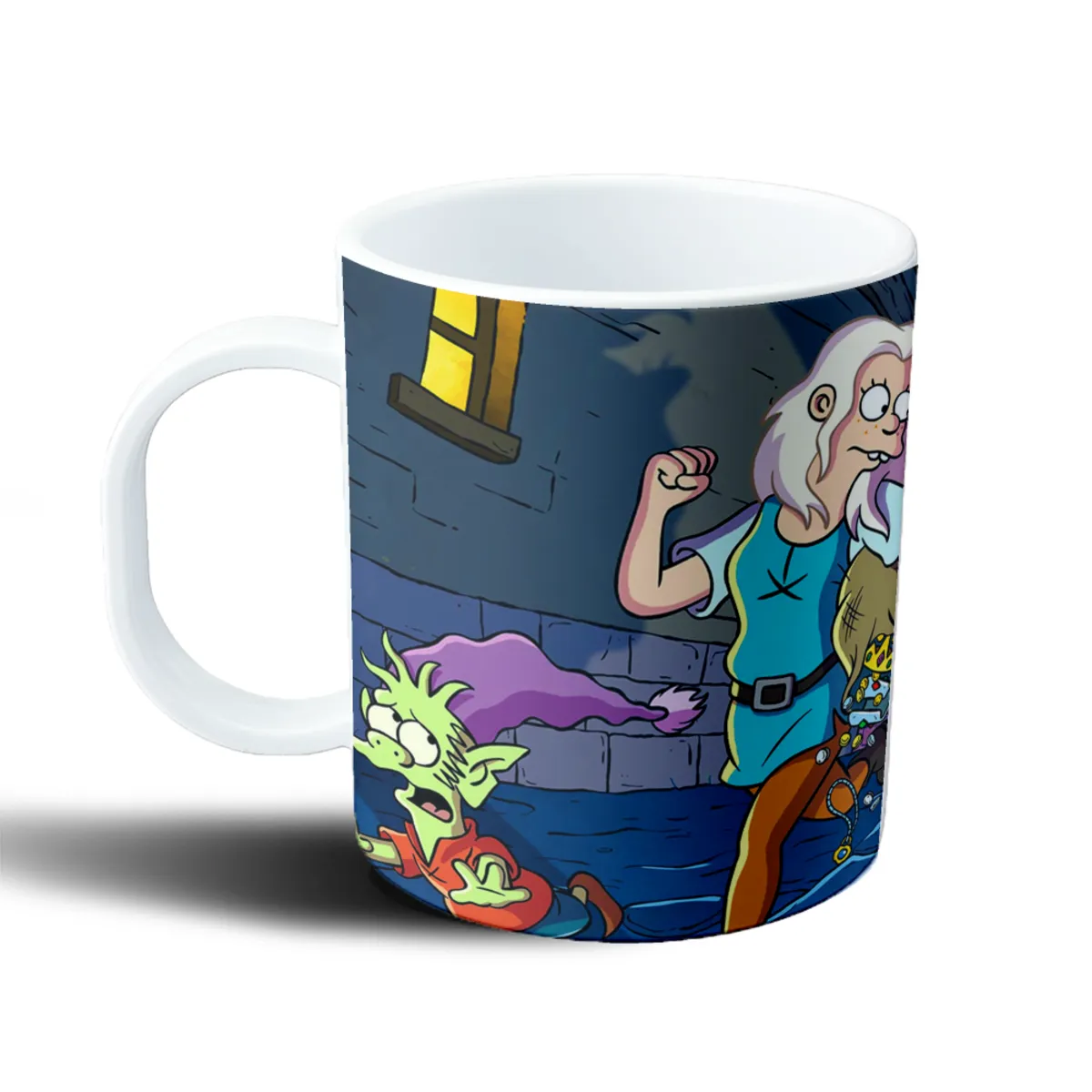 Taza de Plástico Desencanto Bean y Elfo Huyendo - vista 2