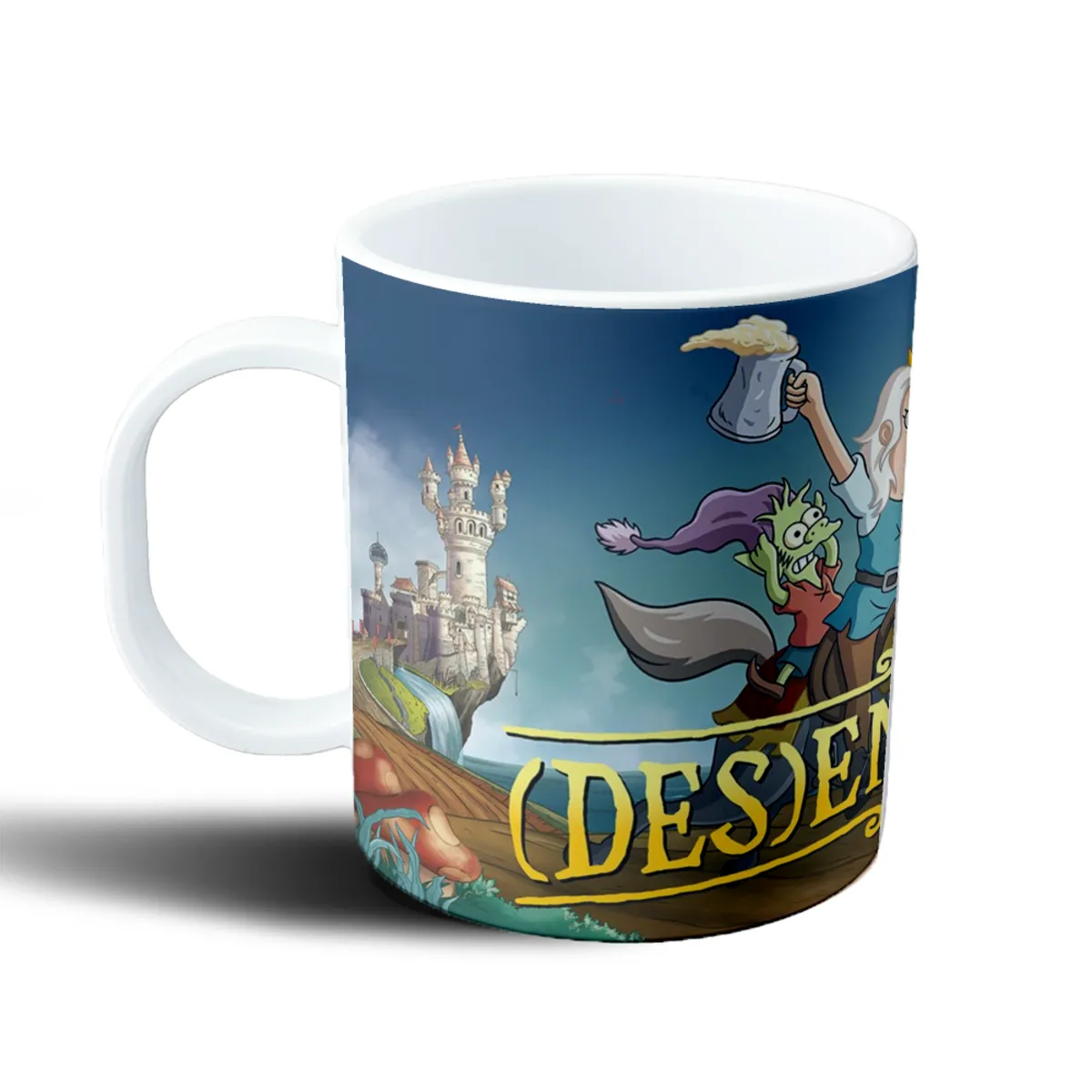 Taza de Plástico Desencanto Bean Princesa Elfo y Luci con cerveza - vista 2