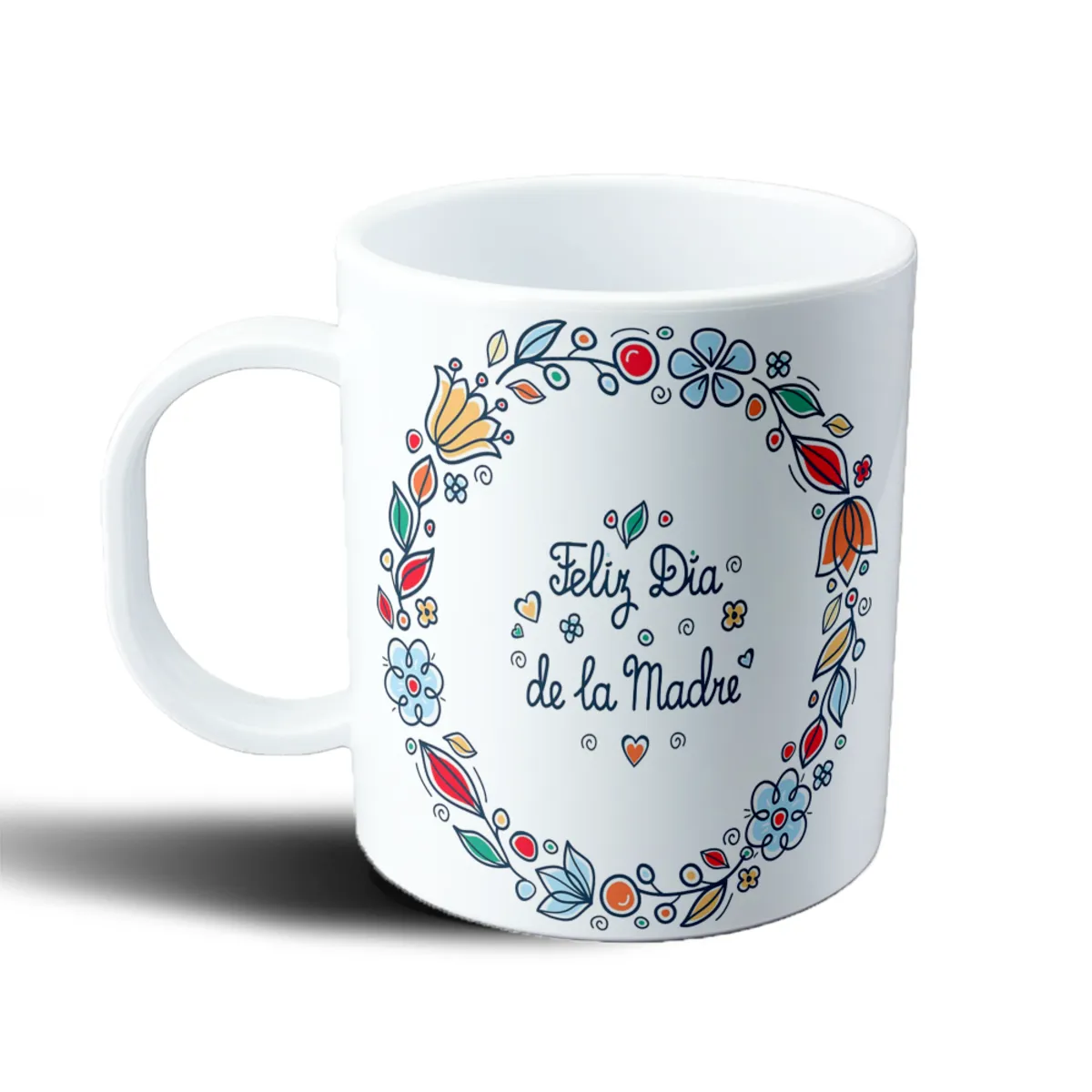 Taza de Plástico Feliz Día de la Madre Flores Coloridas - vista 2